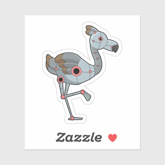 Adesivo Flamingo como Robô (Folha)