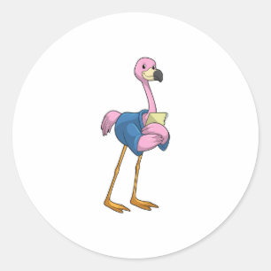 Adesivo Flamingo como Secretário com Notepad
