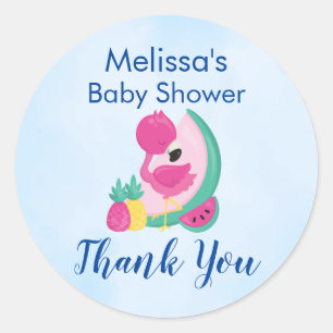 Adesivo Flamingo cor-de-rosa com melancia & abacaxis