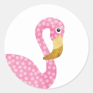 Adesivo Flamingo cor-de-rosa das bolinhas da aguarela
