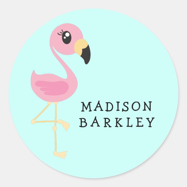 Adesivo Flamingo Cute Tropical Kids Envelope Vinhetas De S (Frente)