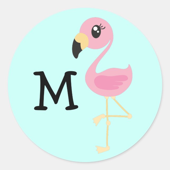 Adesivo Flamingo Cute Tropical Name Envelope Selos (Frente)