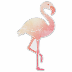 Adesivo Flamingo de Aquarela