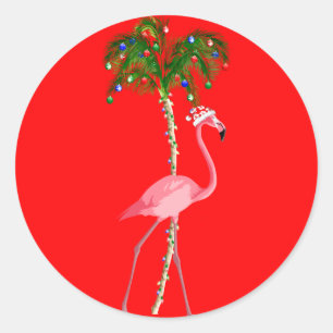 Adesivo Flamingo de Natal
