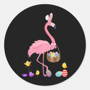 Adesivo Flamingo de Páscoa bonito com Páscoa de Páscoa