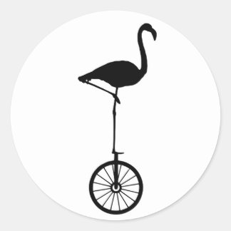 Adesivo Flamingo em uma Roda Quirky Silhouette