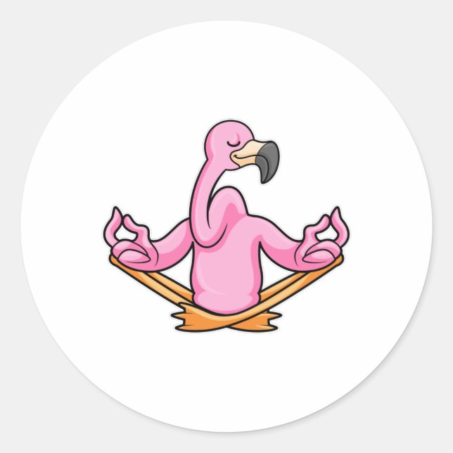 Adesivo Flamingo em Yoga, na perna cruzada (Frente)