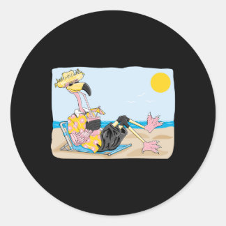 Adesivo flamingo engraçado nas férias