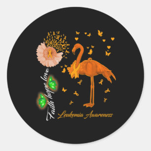 Adesivo Flamingo Faith Esperança Amor Leucemia Consciência