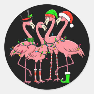 Adesivo Flamingo Feliz Natal Flamingo Engraçado Presente A
