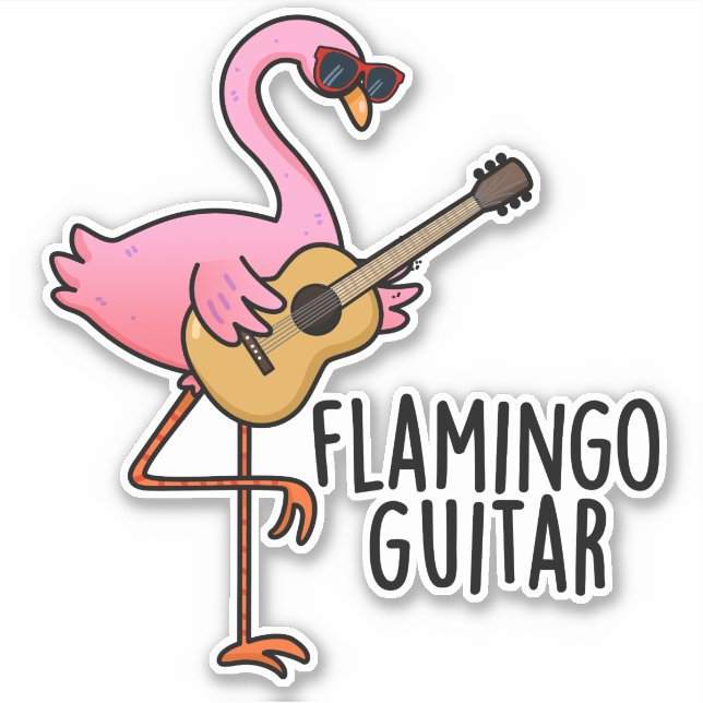 Adesivo Flamingo Guitar Música Encantada (Frente)