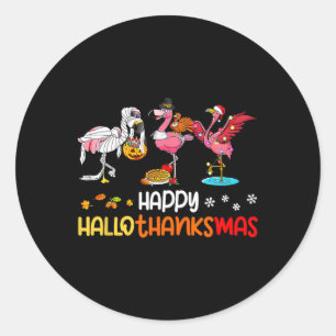 Adesivo Flamingo Happy Hallothanksmas Halloween Thanksgivi