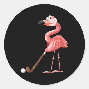 Adesivo Flamingo Hockey Flamingo Jogando Hóquei