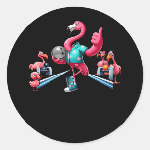 Adesivo Flamingo Jogando Boliche Gráfico Bowler Bowlin
