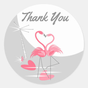 Adesivo Flamingo Love Large Moon sticker Obrigado