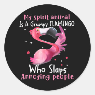 Adesivo Flamingo Love My Spirit Animal É Grumpy Flamingo