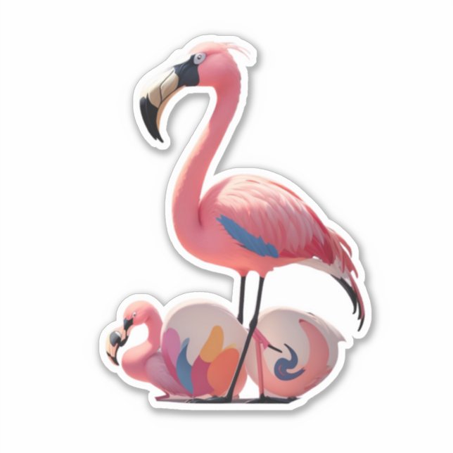 Adesivo Flamingo Love Stick It with Flair (Frente)