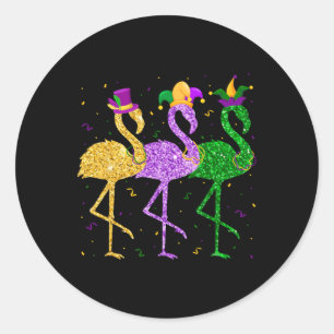 Adesivo Flamingo Mardi Gras Funny Mask Miçanga Carnaval Pa