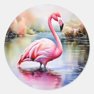 Adesivo Flamingo na Água