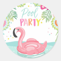 Flamingo Piscina Party Sticker Tropical Piscina Fl