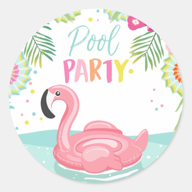 Adesivo Flamingo Piscina Party Sticker Tropical Piscina Fl (Frente)