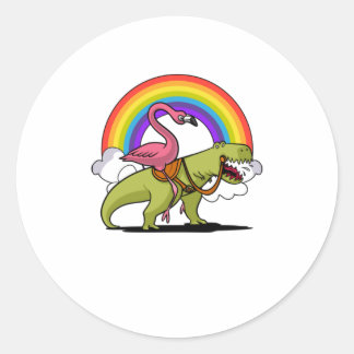 Adesivo Flamingo Riding Dinossaur T-Shirt