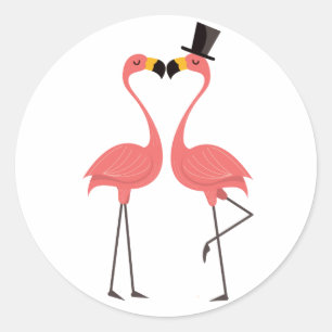 Adesivo Flamingo Rosa Casamento Tropical Luau Havaiano
