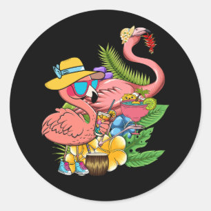 Adesivo Flamingo, rosa, havaiano Verão Tropical Luau Havaí