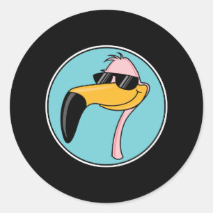 Adesivo flamingo rosa legal de óculos de sol