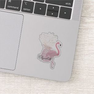 Adesivo Flamingo Rosa Menina, Abacaxi - Personalizado