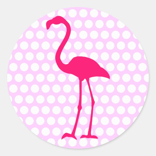 Adesivo Flamingo rosa-quente com Bolinhas branca personali (Frente)