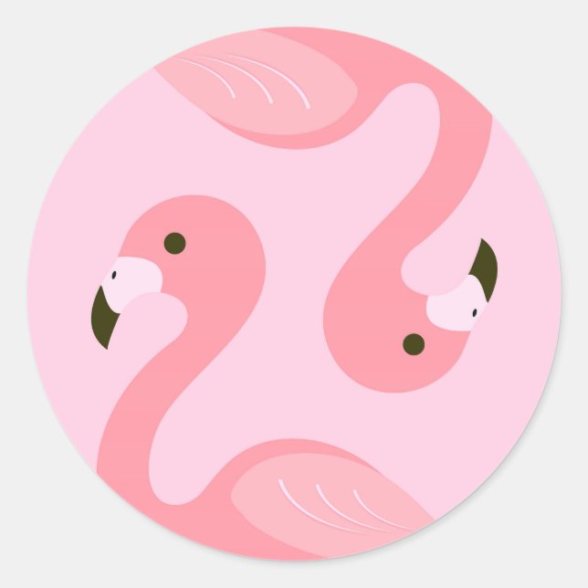 Adesivo Flamingo Round Sticker (Frente)