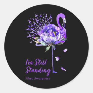 Adesivo Flamingo Roxo Fibromialgia Awarenes