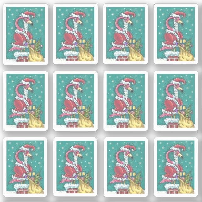 ADESIVO FLAMINGO SANTA CLAUS CHRISTMAS DE PINCO FUNNO (Frente)