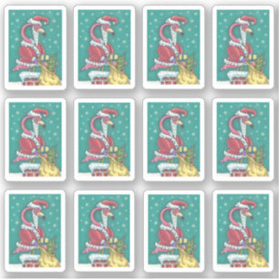 ADESIVO FLAMINGO SANTA CLUS NATAL DE PINCO ENGRAÇADO