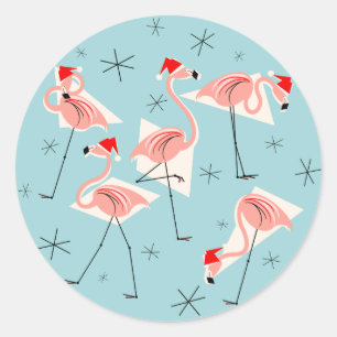 Adesivo Flamingo Santas Blue Sticker