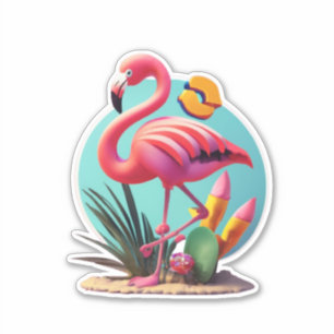 Adesivo Flamingo Stickers para iluminar seu dia
