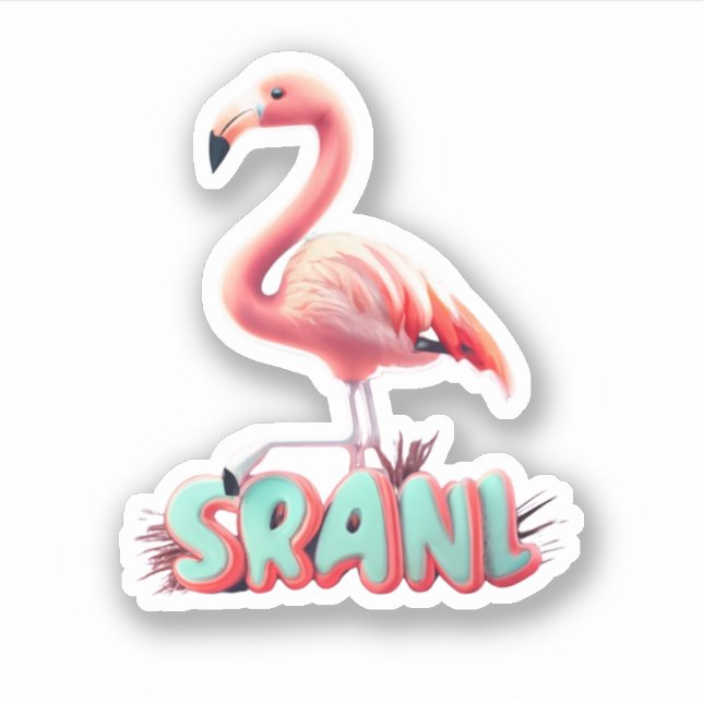 Adesivo Flamingo Stickers que Trazem o lar dos trópicos (Frente)