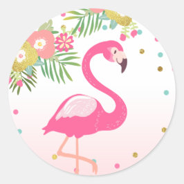 Adesivo Flamingo Tropical Birthday Envelope Seal Sticker