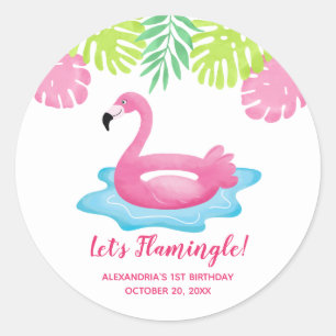 Adesivo Flamingo Tropical Piscina Party Favor Sticker