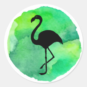 Adesivo Flamingo Verde Amarelo