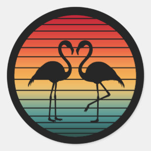 Adesivo flamingo vintage