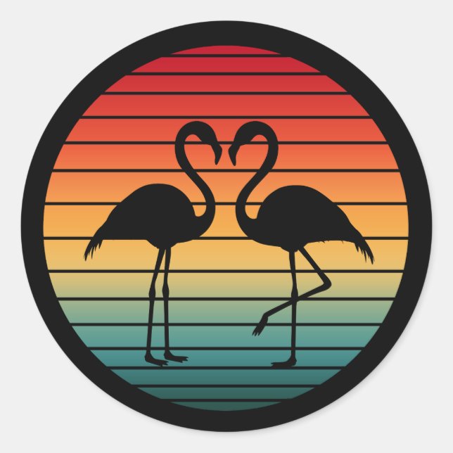 Adesivo flamingo vintage (Frente)