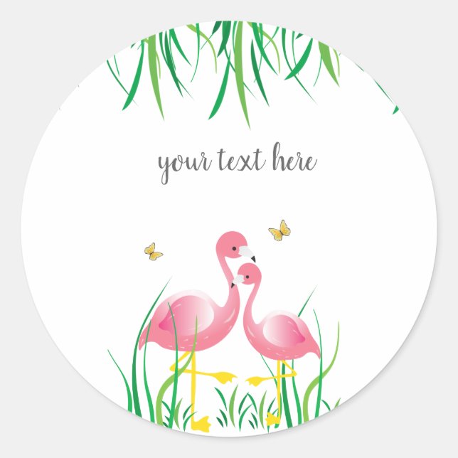 Adesivo Flamingos Birthday Sticker (Frente)