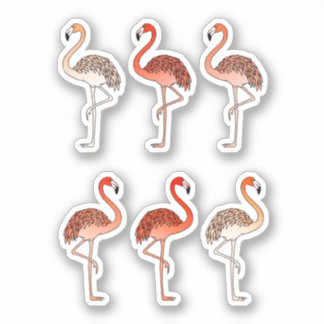 Adesivo Flamingos de Cor Rosa
