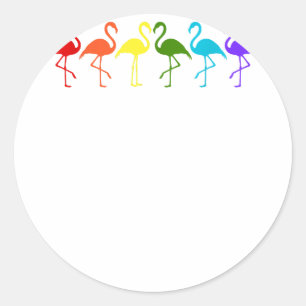 Adesivo Flamingos do Orgulho LGBT nas Cores de Sinalizador