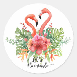 Adesivo Flamingos e Hibiscus Pun
