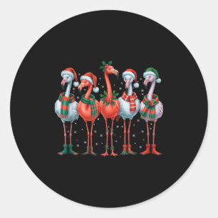 Adesivo Flamingos engraçados de Natal Árvore de Natal Xmas