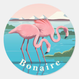 Adesivo Flamingos na Ilha Caribe de Bonaire