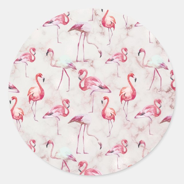 Adesivo Flamingos Rosa Modernos Fofos (Frente)